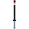 Barrier post | Black - Line | 70 x 70 mm | foldable, self-engaging lockto be fixed by plugs, | incl. base rosette, part-no. 470_60, approx. 400 mm below ground | with triangular locking mechanism acc. with DIN 3223